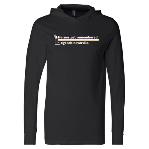 Unisex Long Sleeve Jersey Hooded Tee w/ Back Name Option Thumbnail