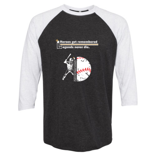 Unisex Triblend Three-Quarter Sleeve Raglan w/ Back Name Option Thumbnail