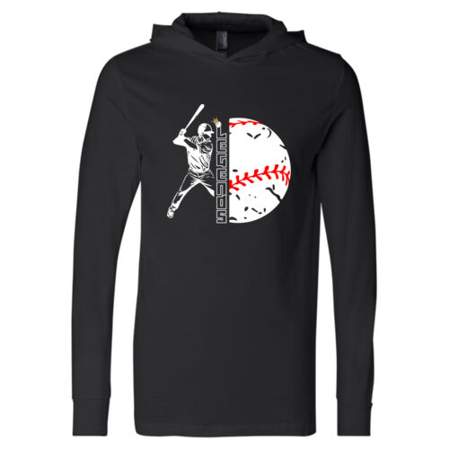 Unisex Long Sleeve Jersey Hooded Tee w/ Back Name Option Thumbnail