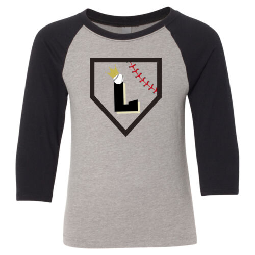 Youth CVC Three-Quarter Sleeve Raglan T-Shirt w/ Back Name Option Thumbnail